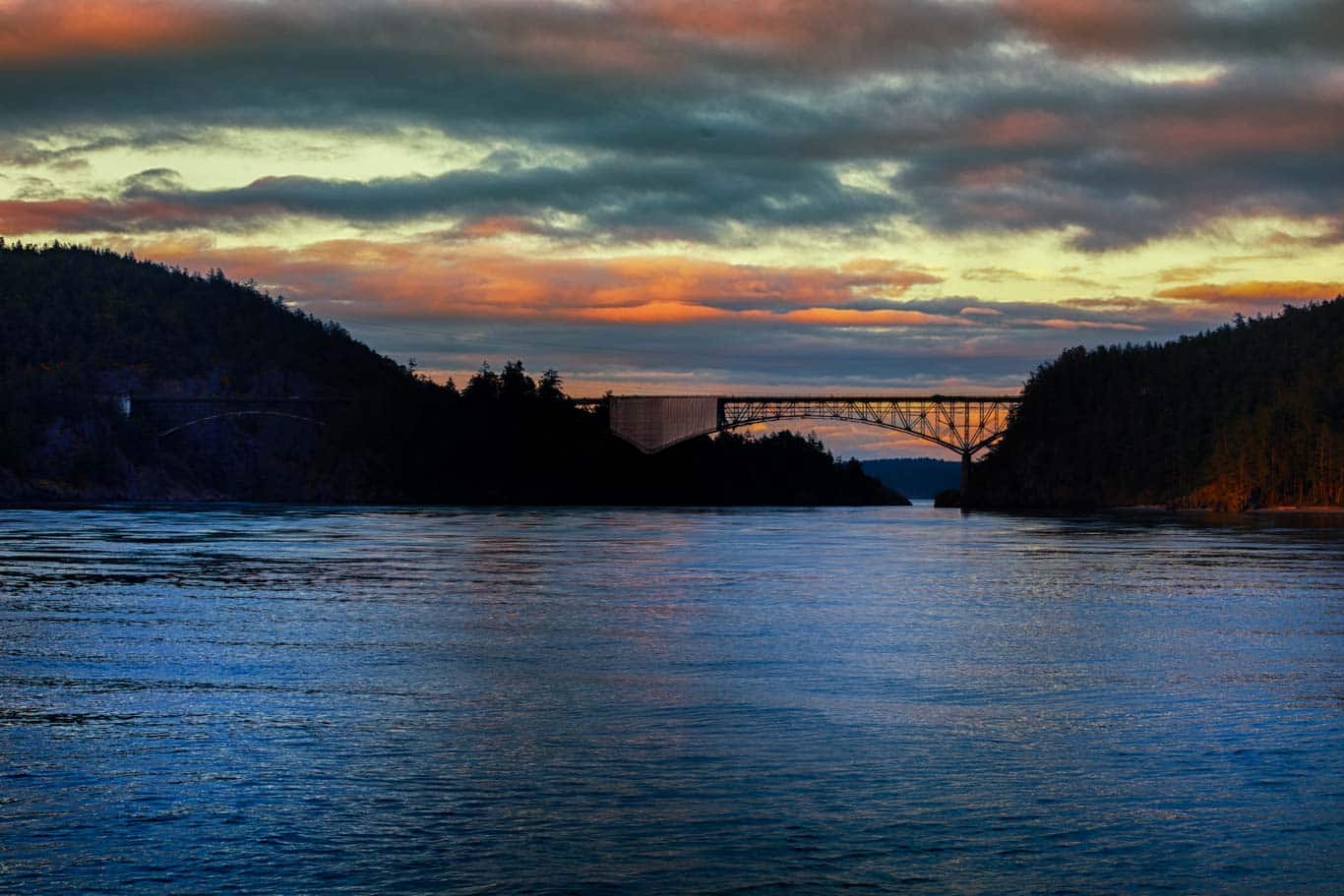 Deception Pass at Sunset on Whidbey Island