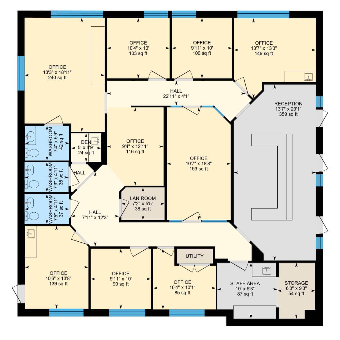 As Built Floor Plan of a Commercial Property